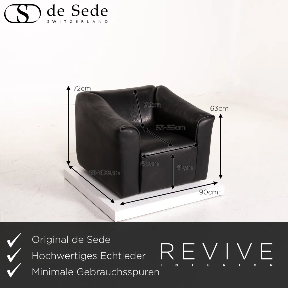 de Sede DS 47 Leder Sessel Schwarz #14552