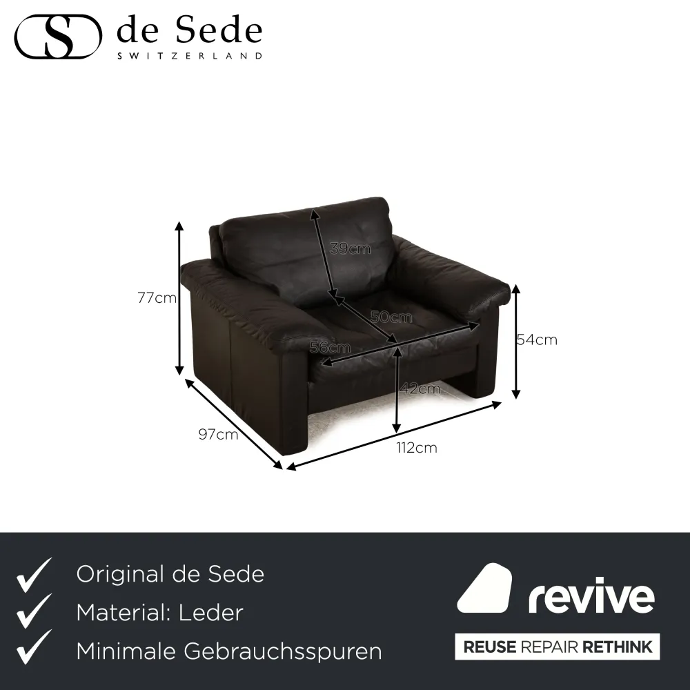 de Sede Leder Sessel Schwarz