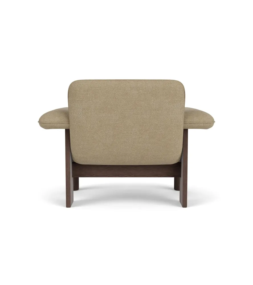 Sessel BRASILIA beige mit dunklem Eichenfuß