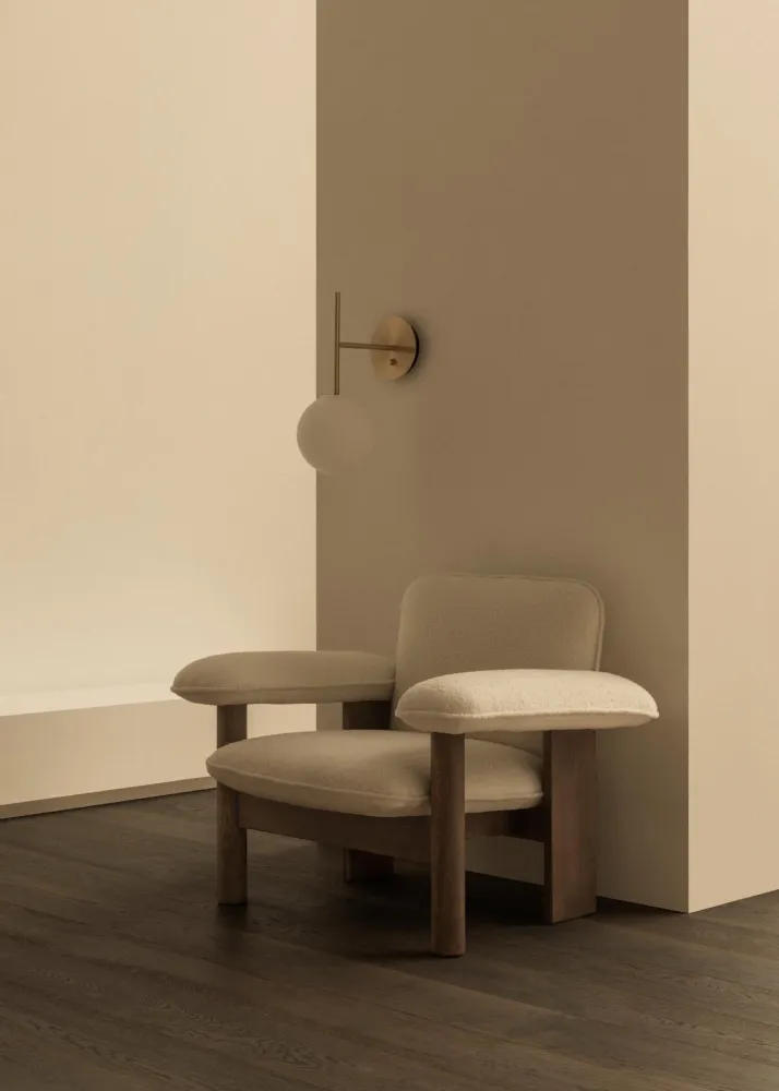Sessel BRASILIA mit Schafsleder und Eichenbasis