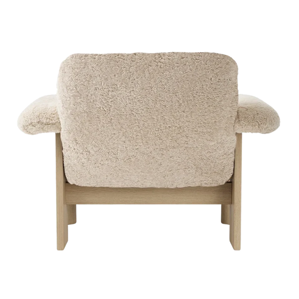 Sessel BRASILIA mit Schafsleder und Eichenbasis