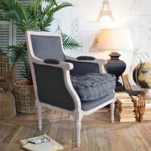 Sessel Dark Side aus Holz und Stoff