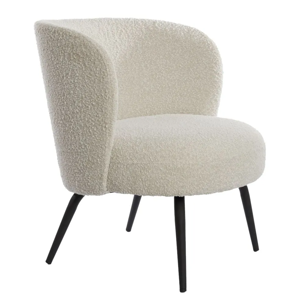 Sessel DIEYDA bouclé crèmeweiß