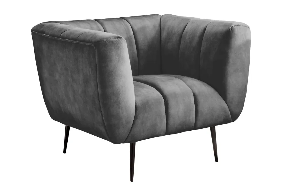 Sessel Elegance Samt grau