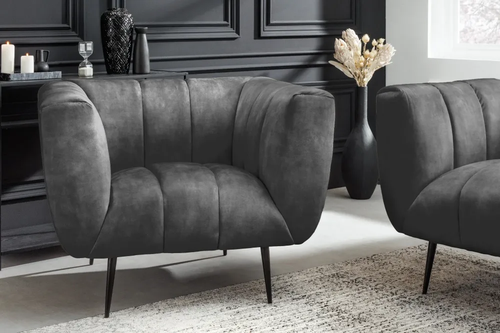 Sessel Elegance Samt grau