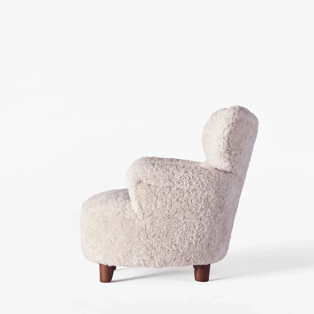 Sessel ELIAS cremefarbige Schafsleder