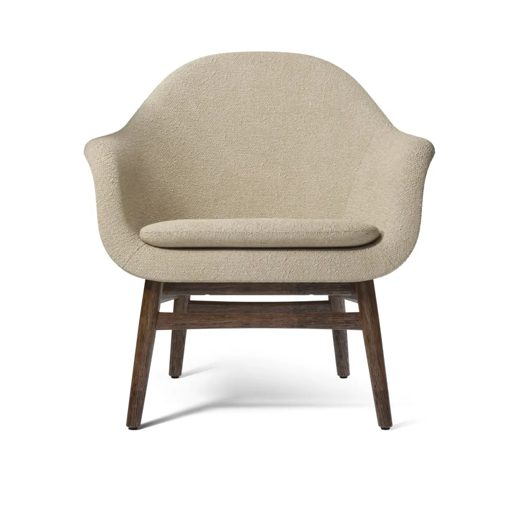 Sessel HARBOUR beige mit dunklem Eichenfuß