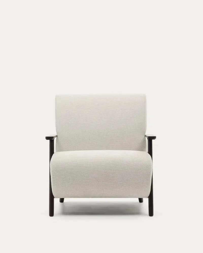 Sessel MEGHAN creme mit schwarzem Gestell