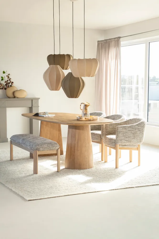 Sessel MICHA taupe mit Eichenbasis