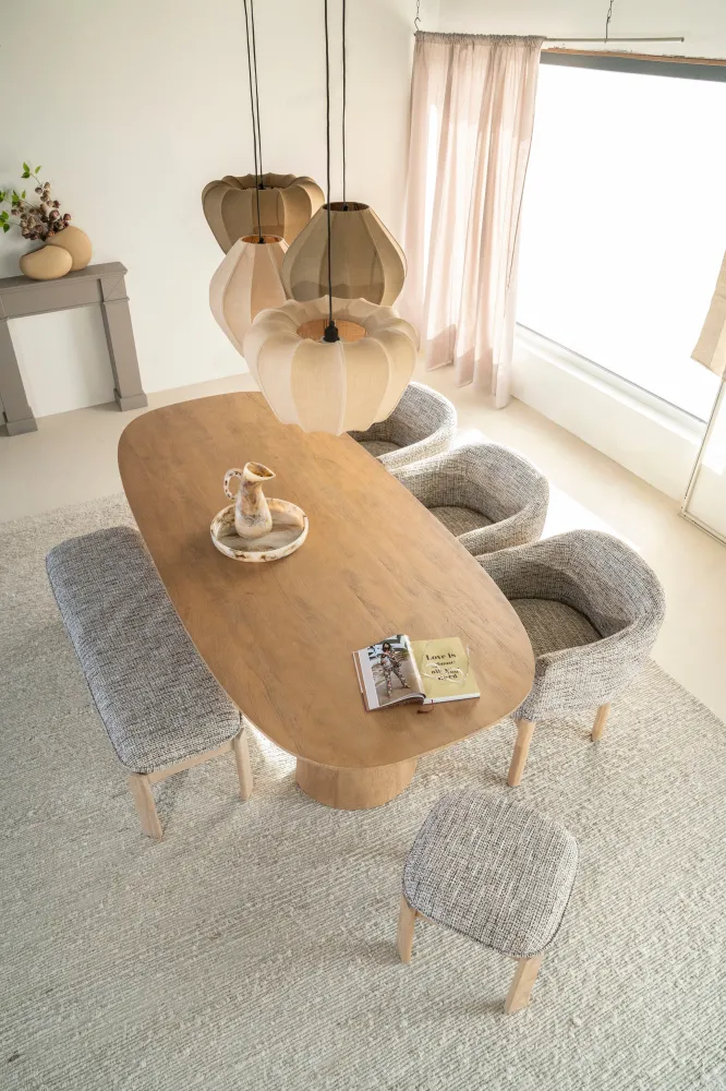 Sessel MICHA taupe mit Eichenbasis
