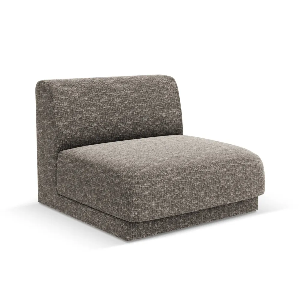Sessel / Modul MILEY graues, seidiges Chenille
