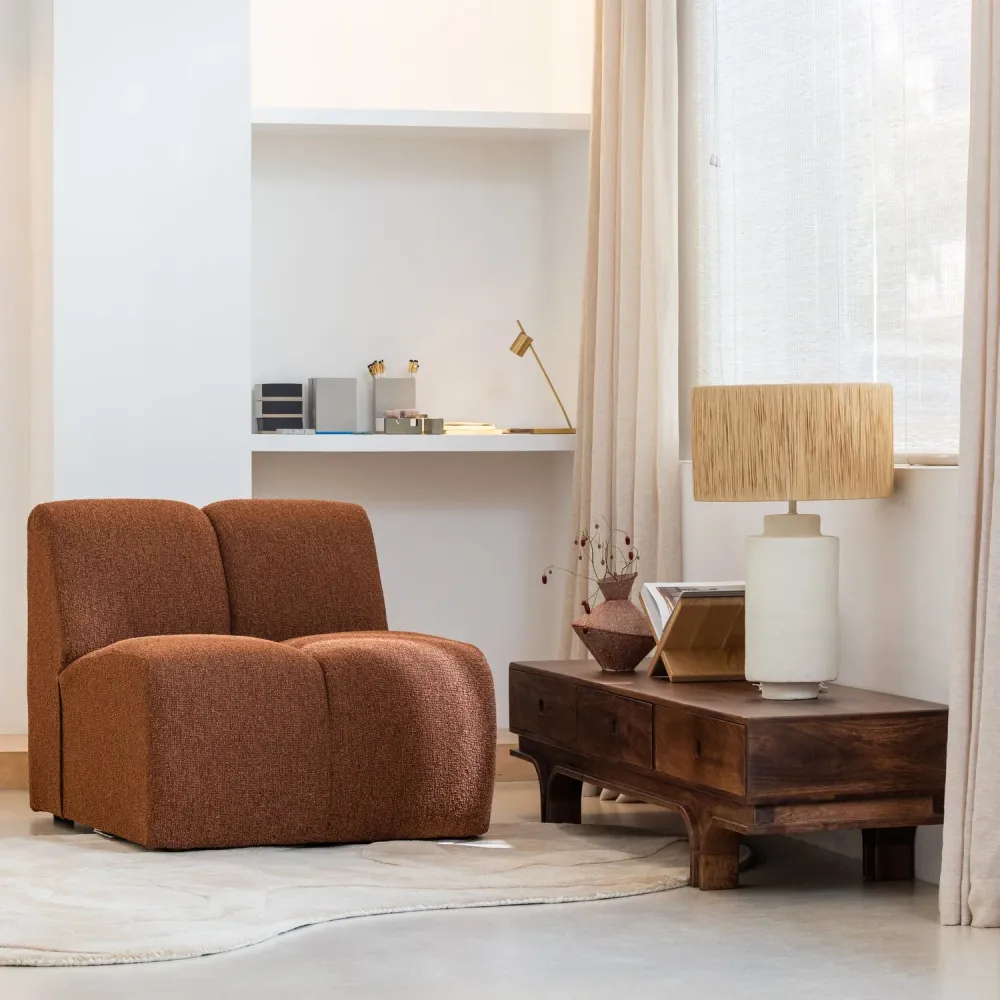 Sessel / Modul MOJO rostbraun Bouclé