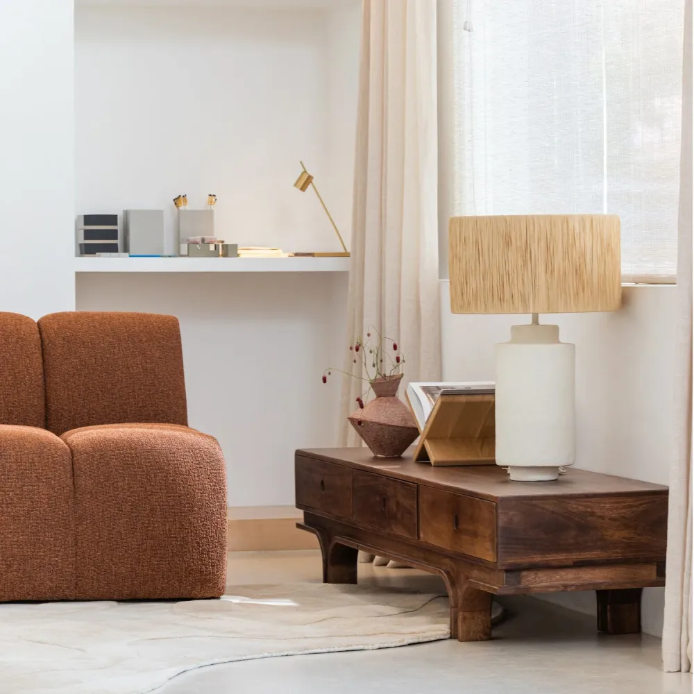 Sessel / Modul MOJO rostbraun Bouclé