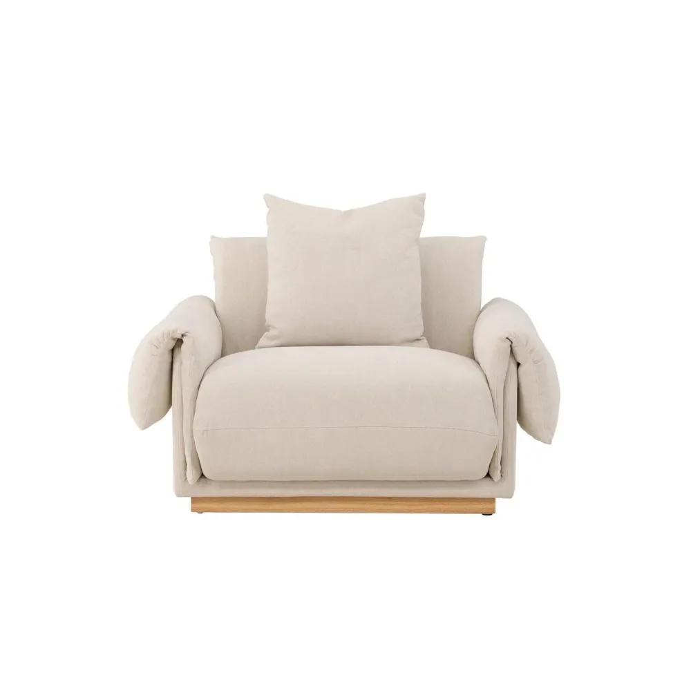 Sessel Mollösund aus Leinen - Beige