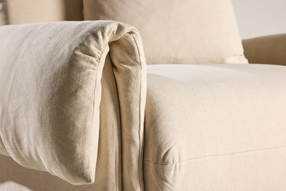 Sessel Mollösund aus Leinen - Beige
