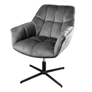 Sessel Monarch 80-90cm Samt grau drehbar