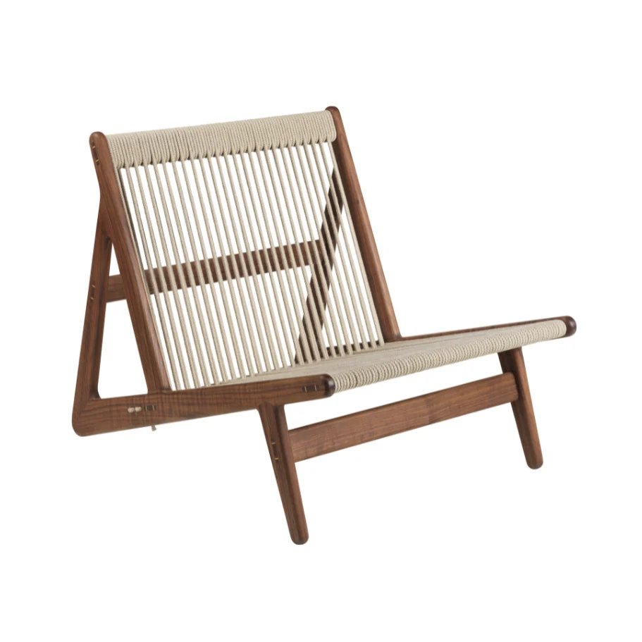 Sessel MR01 Nussbaum und Leinen