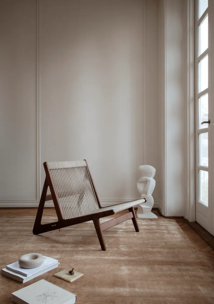 Sessel MR01 Nussbaum und Leinen