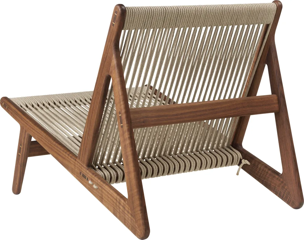 Sessel MR01 Nussbaum und Leinen