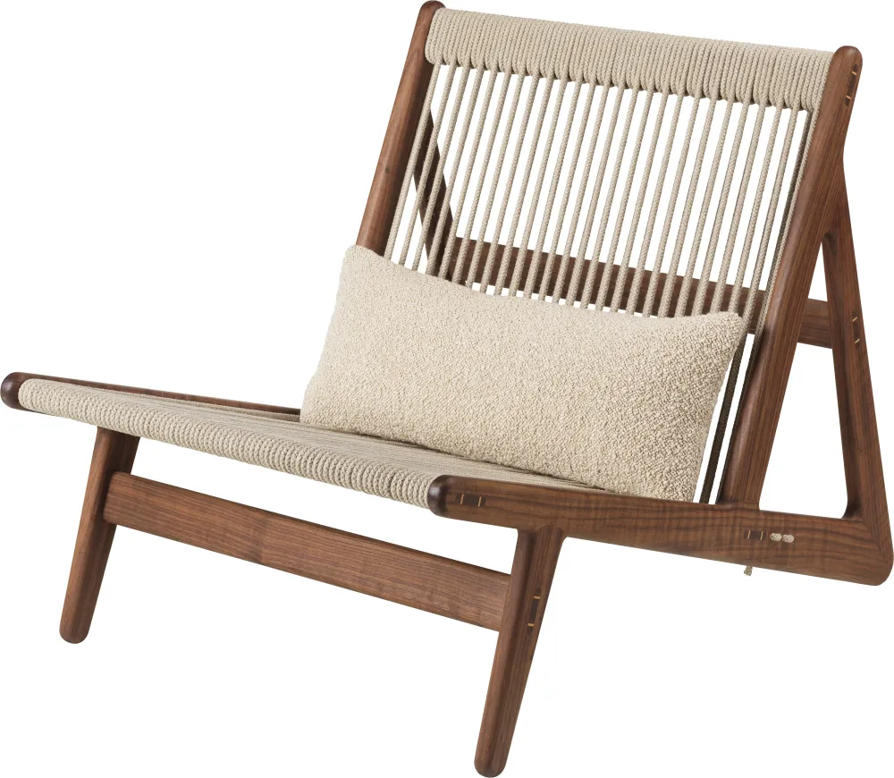 Sessel MR01 Nussbaum und Leinen