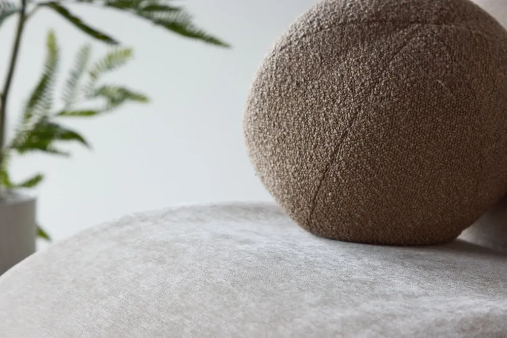 Sessel Rile aus Gummibaumholz - Beige