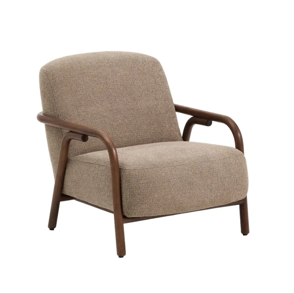 Sessel SYLO taupe mit dunklem Eschenfuß