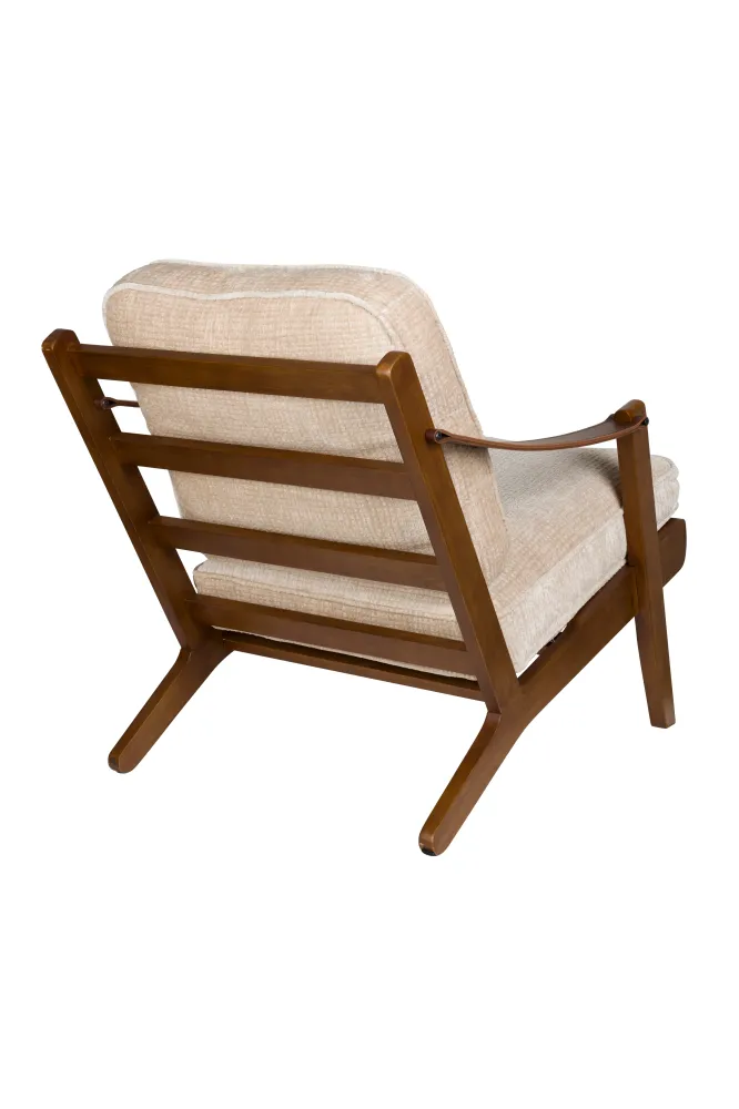 Sessel WASHINGTON beige mit Holzgestell