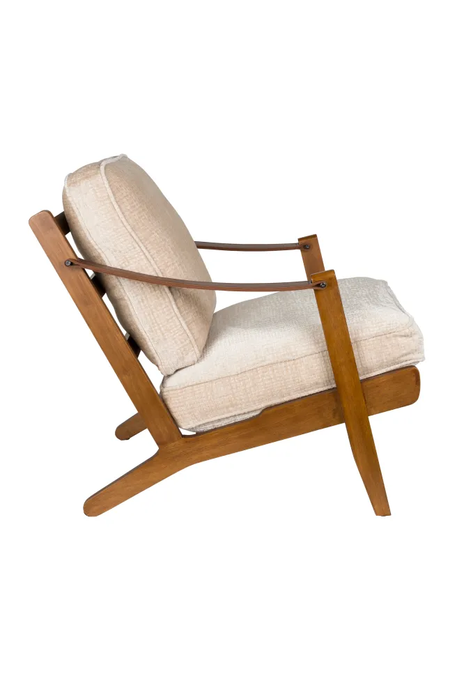 Sessel WASHINGTON beige mit Holzgestell