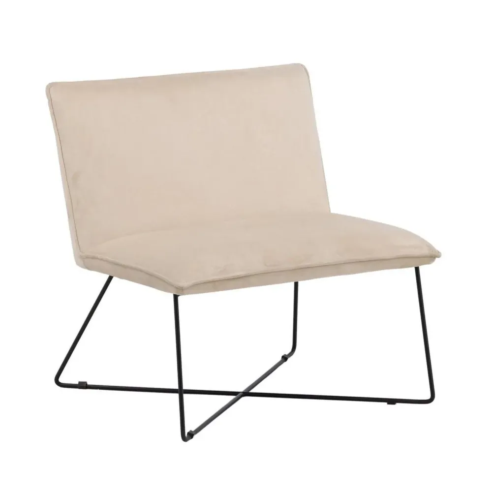 Sessel X-lounge aus Samt - Beige