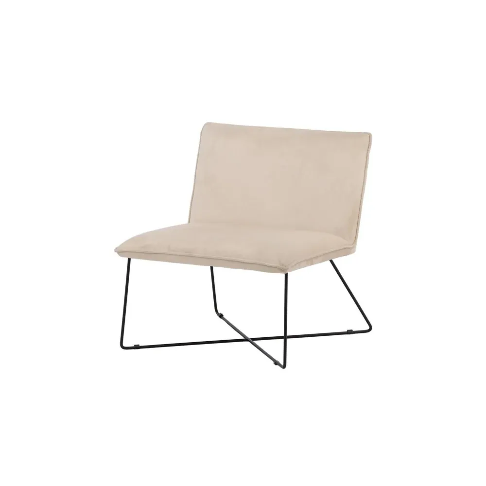 Sessel X-lounge aus Samt - Beige