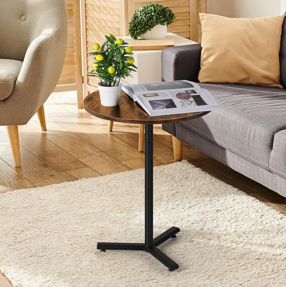 Smusei Runder Beistelltisch 48CM für Wohnzimmer und Terrasse