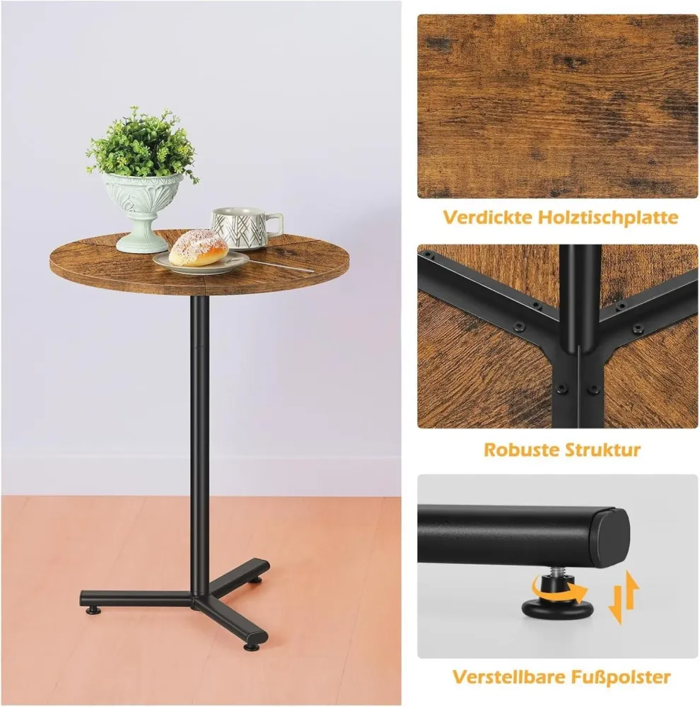 Smusei Runder Beistelltisch 48CM für Wohnzimmer und Terrasse