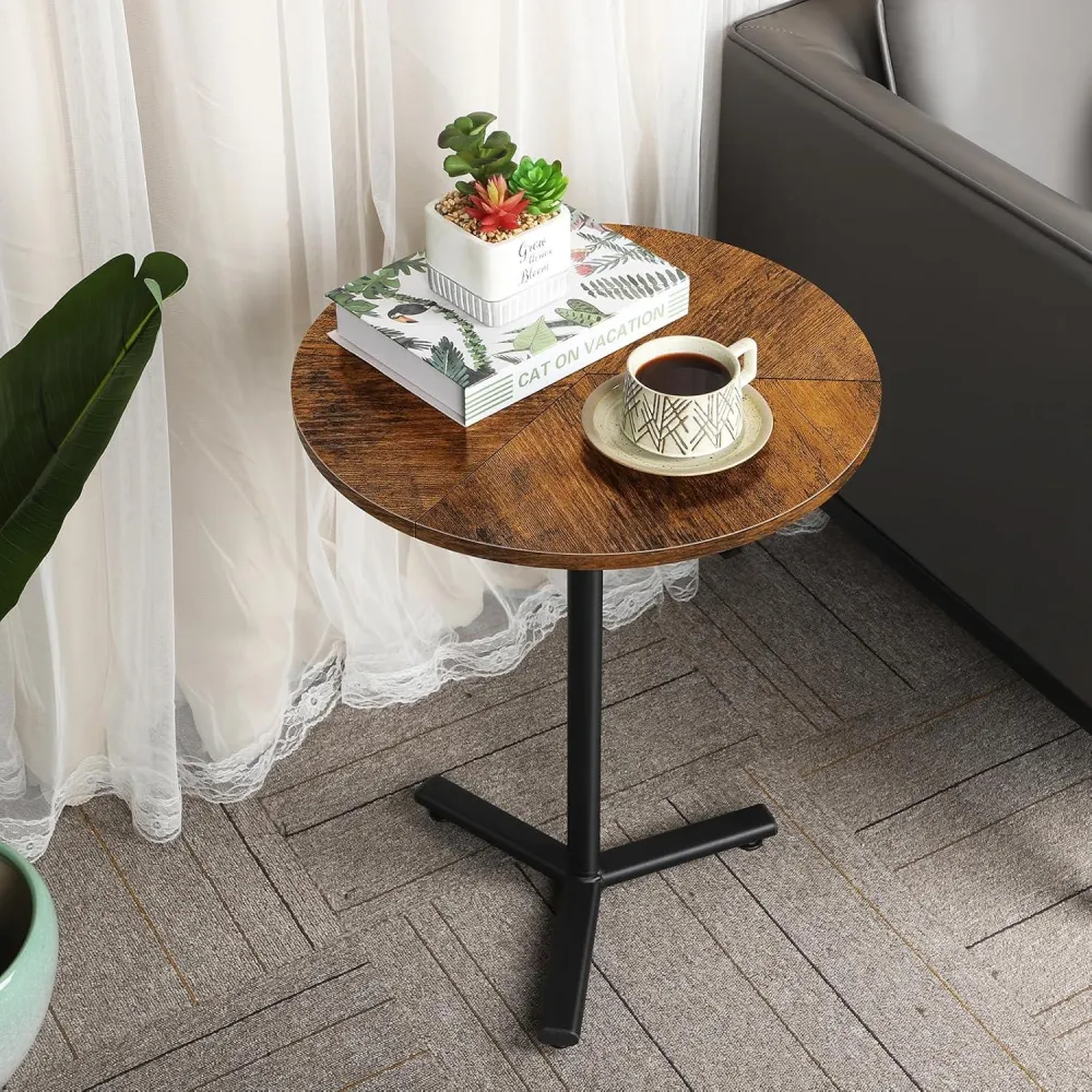 Smusei Runder Beistelltisch 48CM für Wohnzimmer und Terrasse