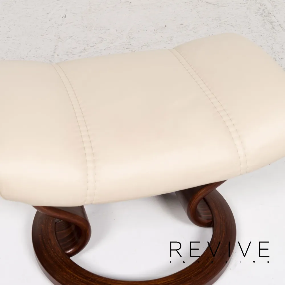Stressless Consul Leder Sessel inkl. Hocker Creme Relaxfunktion Relaxsessel Hocker #13132