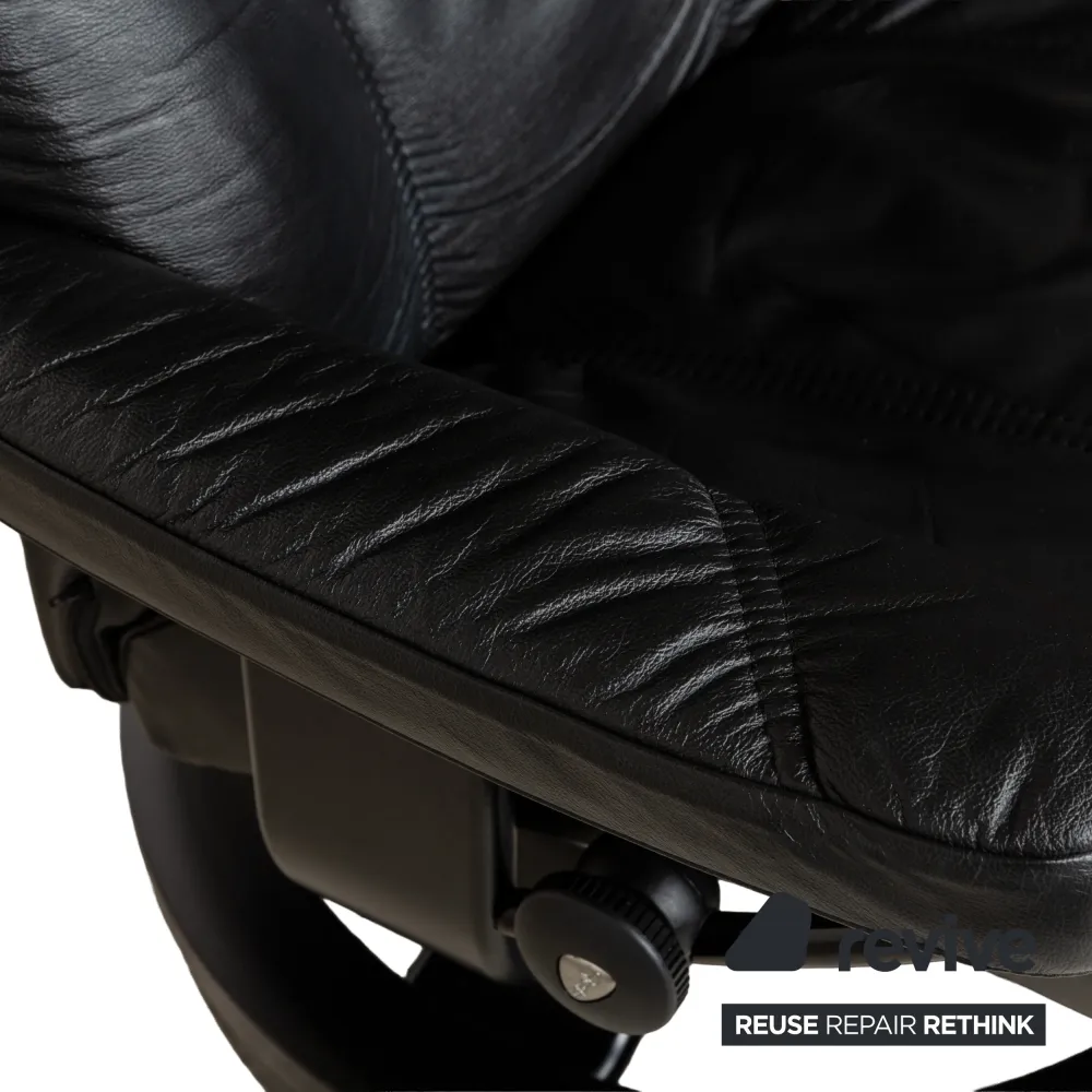 Stressless Consul Leder Sessel Schwarz inkl. Hocker manuelle Funktion