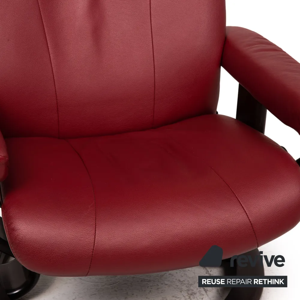 Stressless Garda Leder Sessel inkl. Hocker Rot Funktion Relaxfunktion Relaxsessel