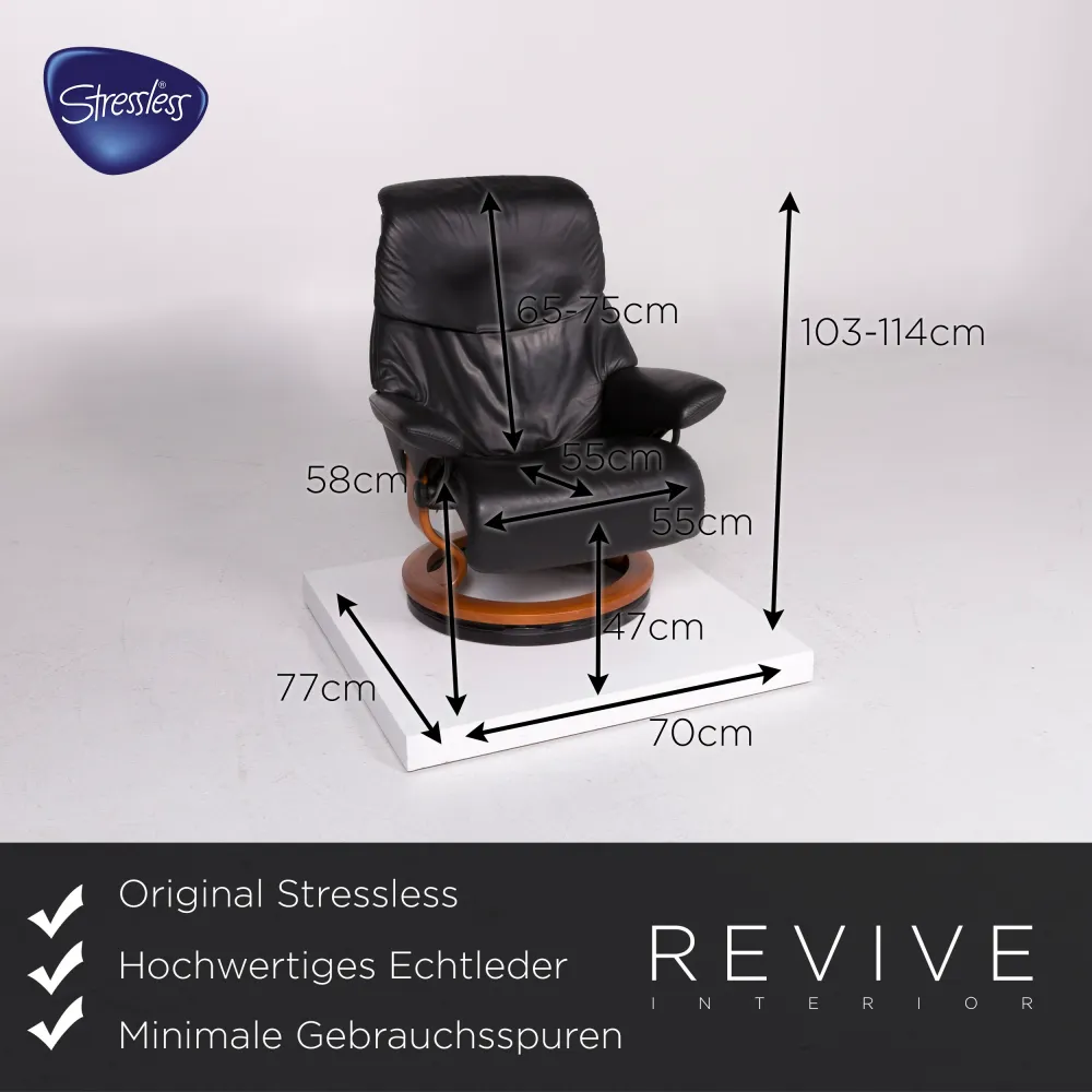Stressless Leder Sessel Schwarz inkl. Relaxfunktion #11434