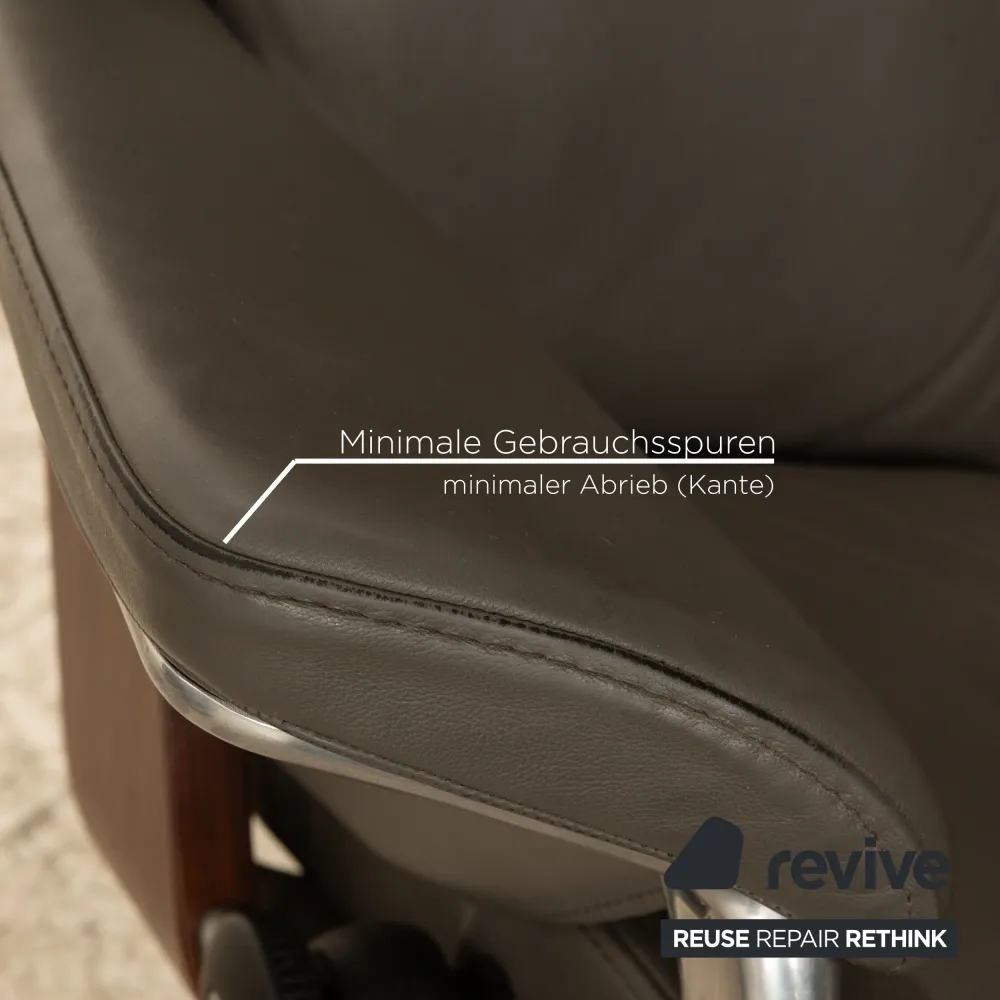 Stressless Magic Leder Sessel Garnitur inkl. Hocker Grau Größe M