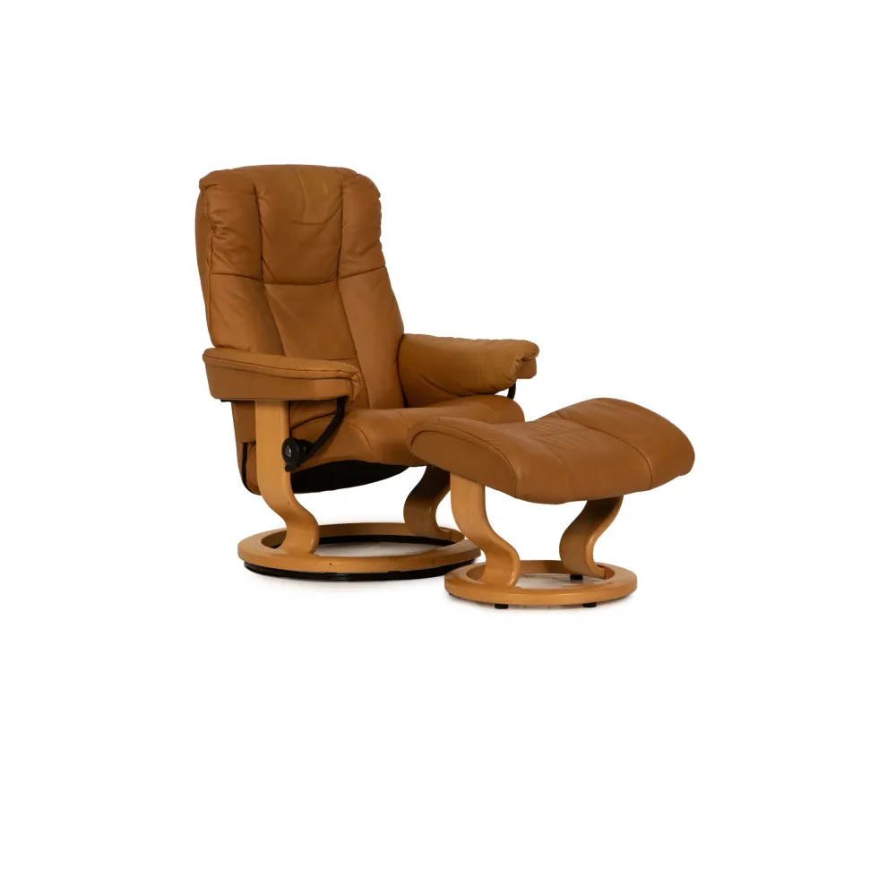 Stressless Mayfair Leder Sessel Beige inkl. Hocker Funktion Relaxsessel