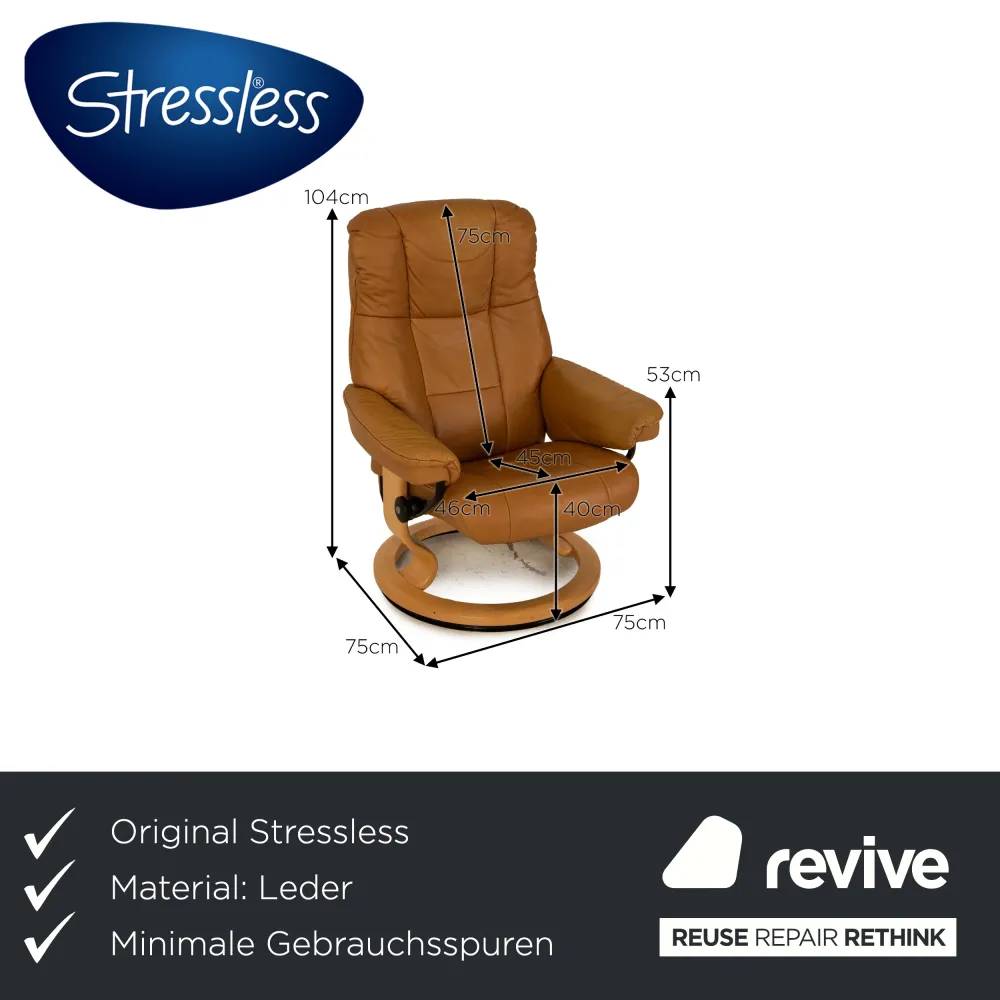 Stressless Mayfair Leder Sessel Beige inkl. Hocker Funktion Relaxsessel