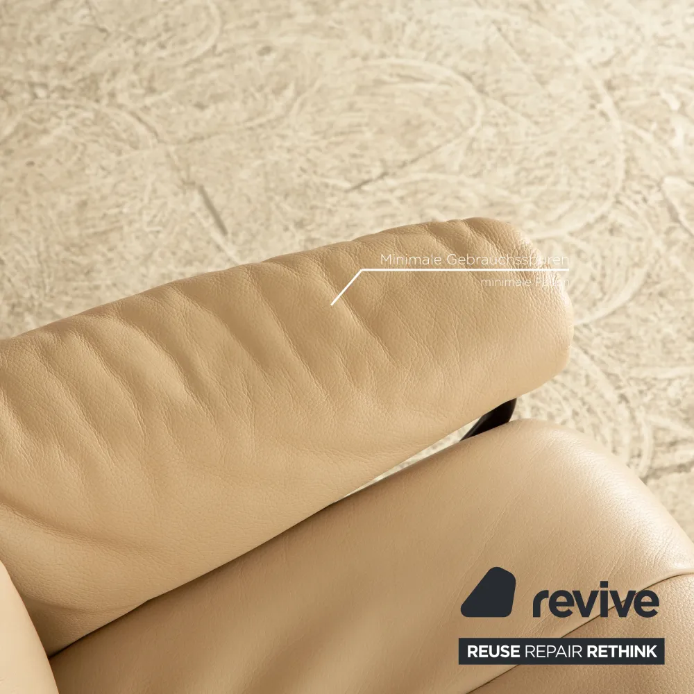 Stressless Mayfair Leder Sessel Creme manuelle Funktion inkl. Hocker