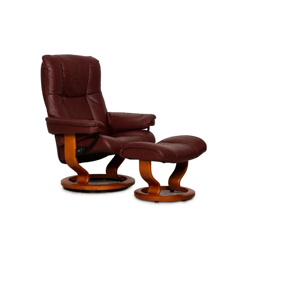 Stressless Mayfair Leder Sessel Rot Paloma inkl. Hocker Funktion