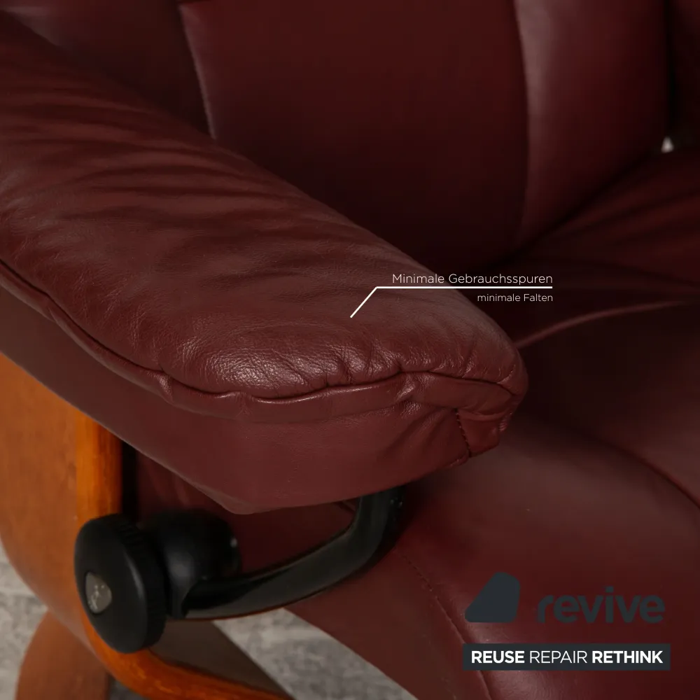 Stressless Mayfair Leder Sessel Rot Paloma inkl. Hocker Funktion