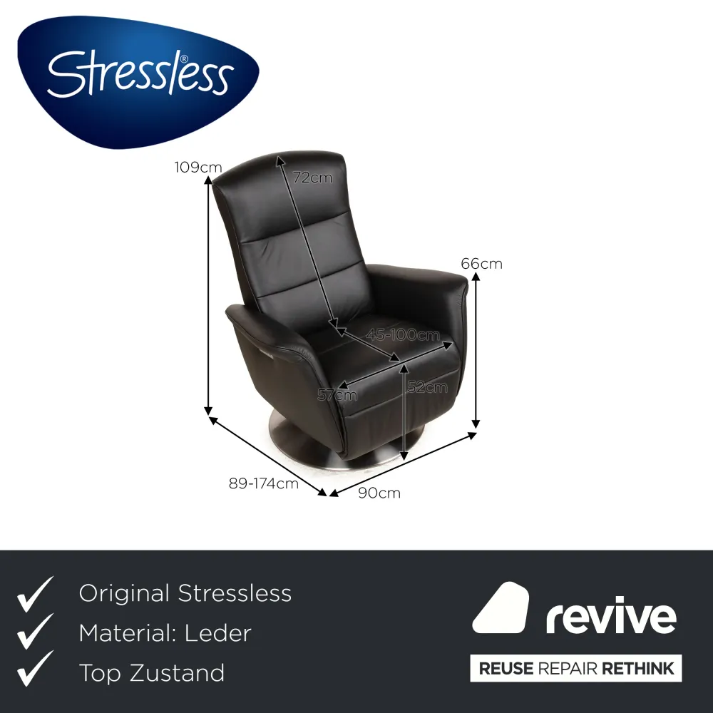 Stressless Mike Leder Sessel Schwarz elektrische Funktion
