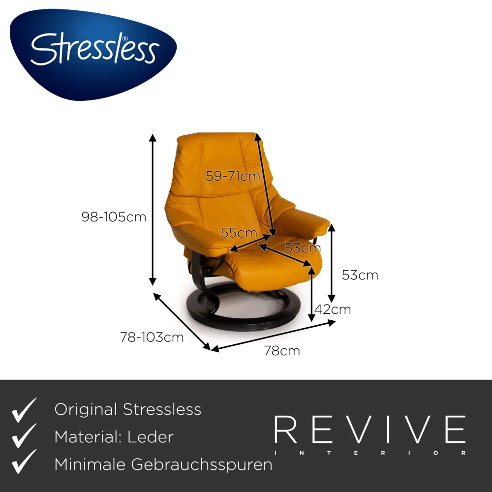 Stressless Reno Leder Relaxsessel Gelb Sessel