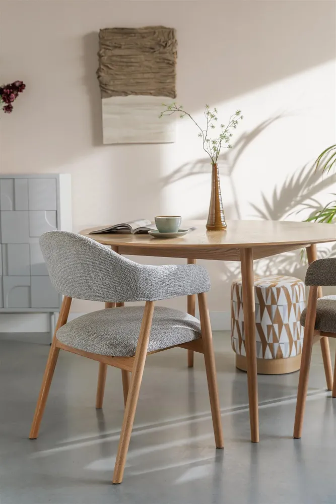 Stuhl INDY hellbraun mit Holzgestell