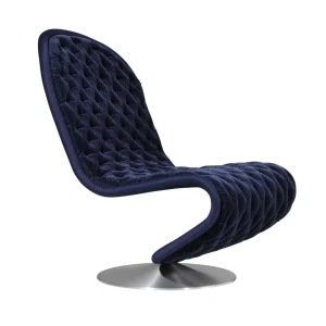 SYSTEM 1-2-3 LOUNGE DELUXE Sessel, marineblau, mit Rundfuß - gebraucht