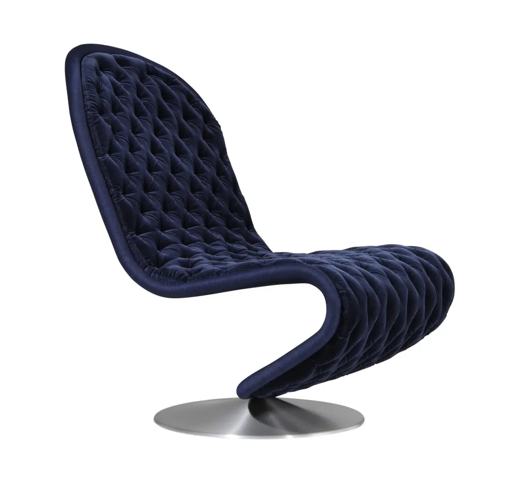 SYSTEM 1-2-3 LOUNGE DELUXE Sessel, marineblau, mit Rundfuß - gebraucht
