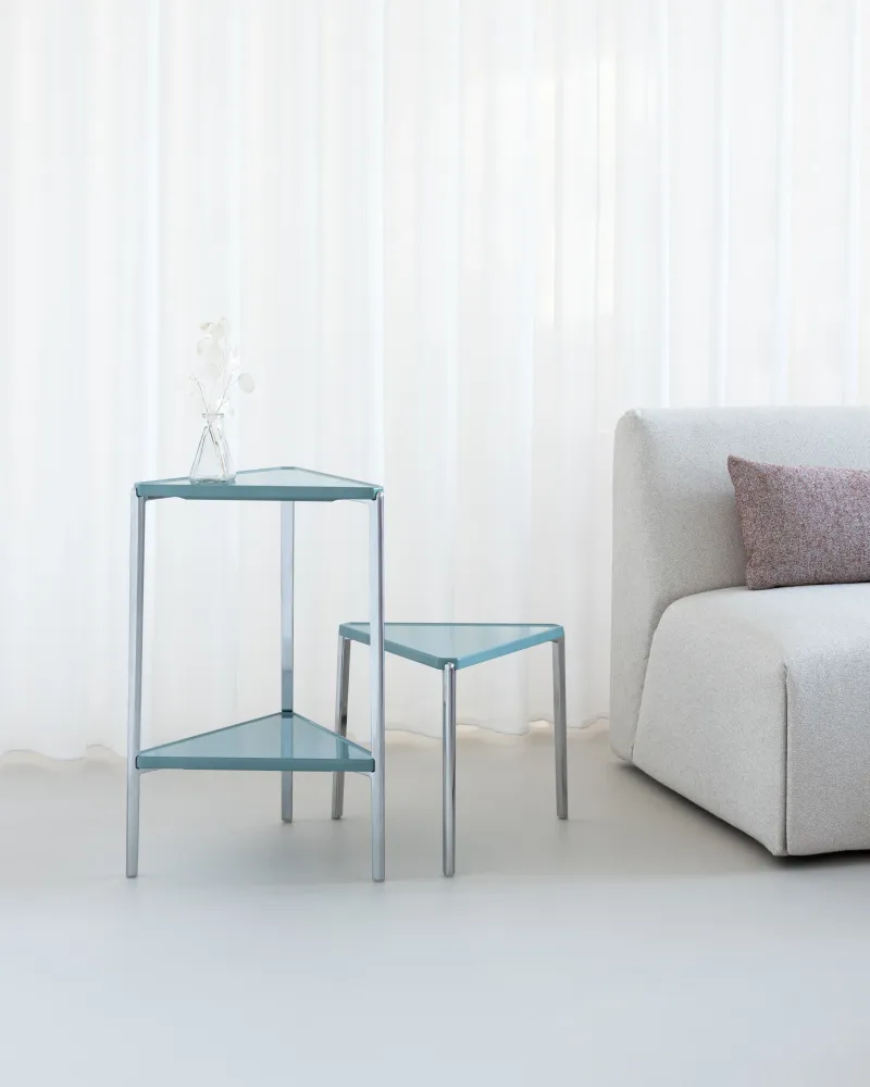 TAMBOUR Beistelltisch cremefarbener Beton