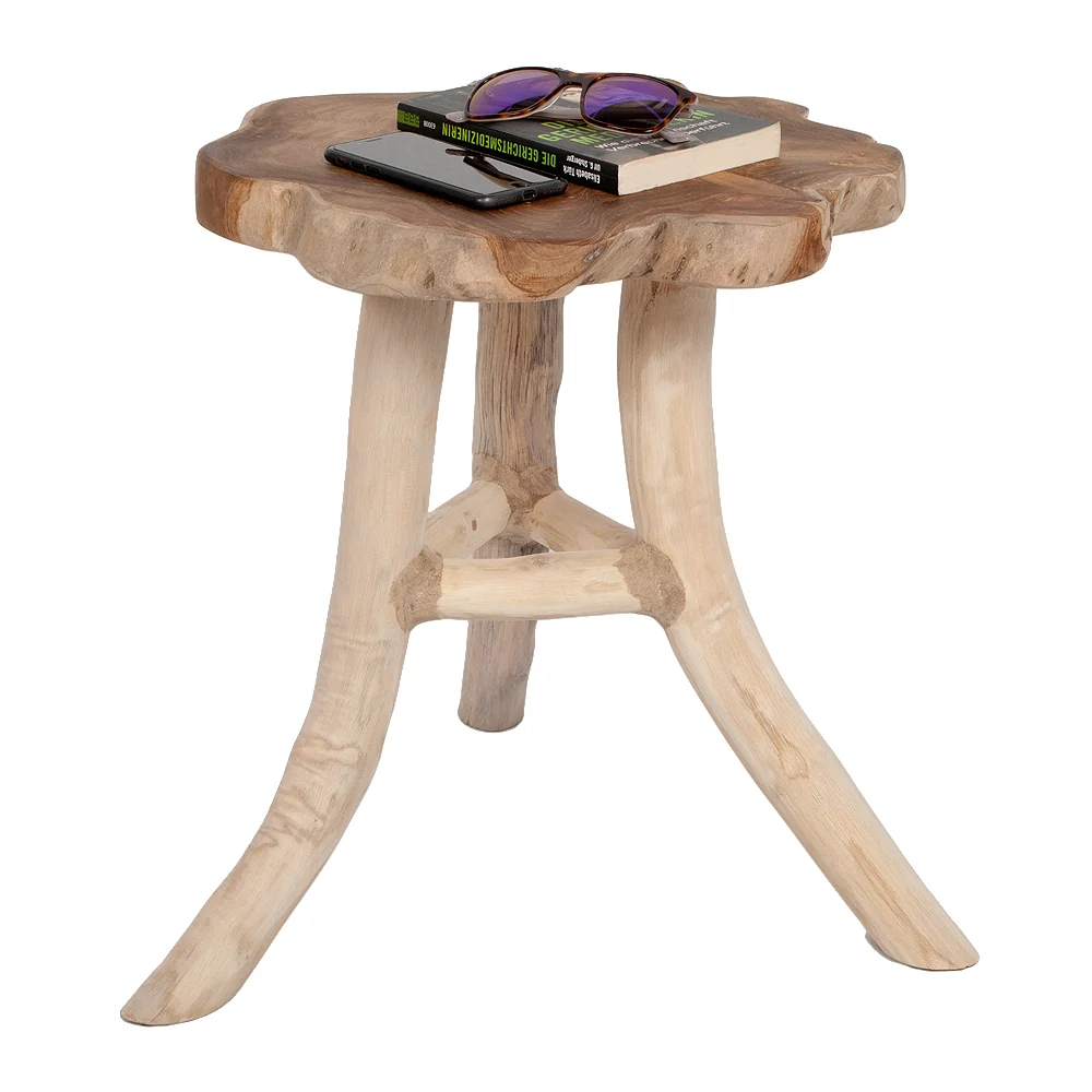Teak Beistelltisch ROOT ca. H45cm Natural massiv Couchtisch